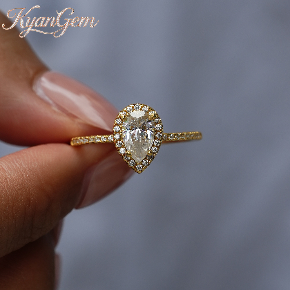 Moissanite Engagement Ring 1 Carat - ไคแอนเจม รีอัล 18 เคะ โกลด์ โมอิสซาไนต์แหวน