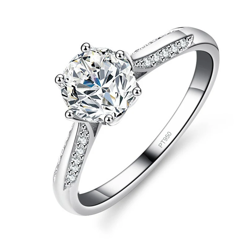Moissanite Engagement Ring 1 Carat - แหวนหมั้น Lumira 1 กะรัต มอสซานิต แพลตินัม