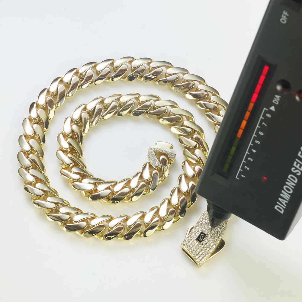 Cuban Link Chain 12Mm - ESKEEM ใหม่ 925 เงิน Monaco CHAIN