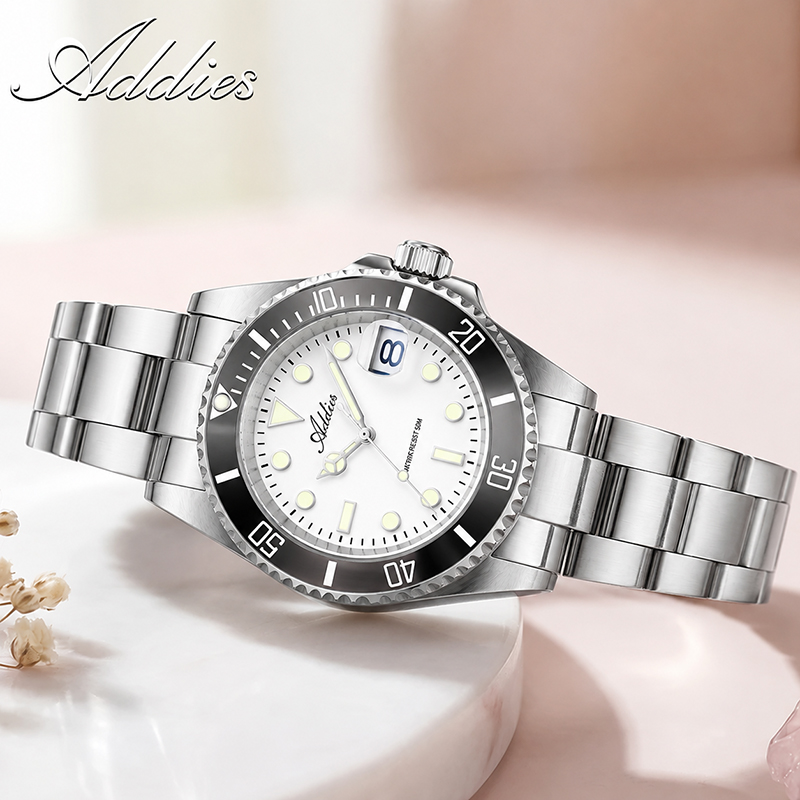 Watch Accessories - ADDIES 36 มม.50 M กันน้ำนาฬิกาผู้หญิงแบรนด์ที่มีชื่อเสียงสแตนเลสสตีลควอตซ์นาฬิกาผู้หญิง BGW9/C3