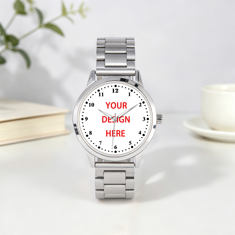 Watch Accessories - ตัวเรือนนาฬิกาสแตนเลสกันน้ำระดับ 3ATM หน้าปัดปรับแต่งได้ นาฬิกาควอตซ์สำหรับทุกเพศ - ของขวัญที่ระลึกสำหรับผู้ชายและผู้หญิง