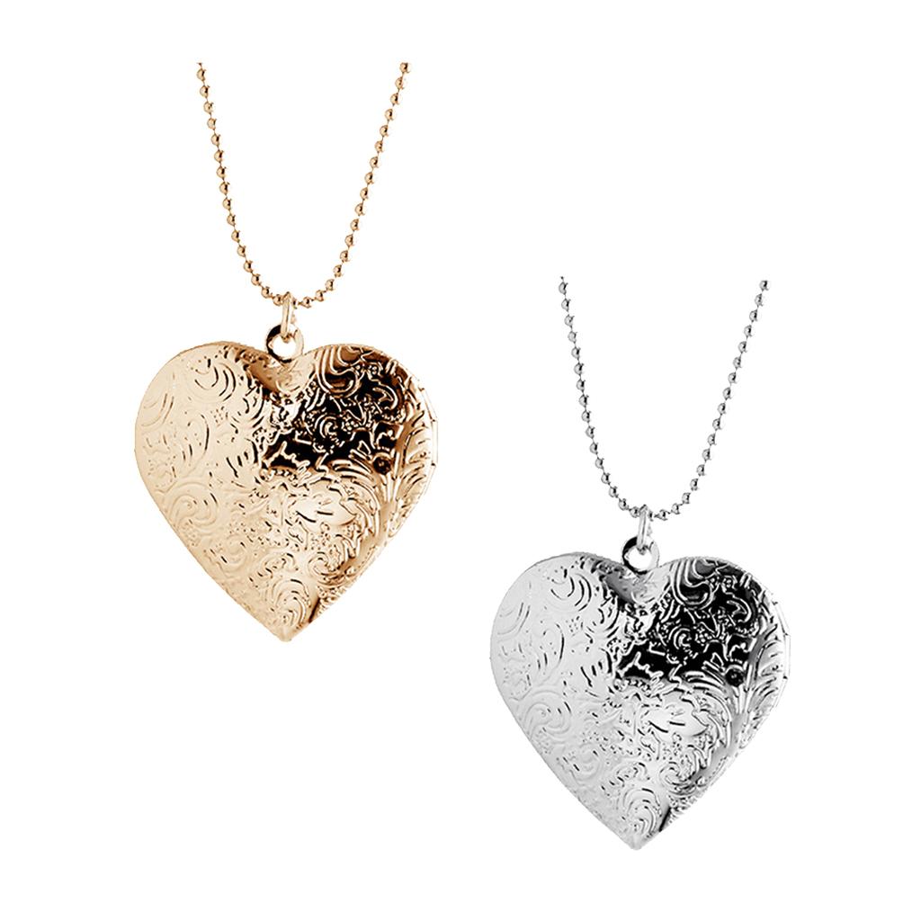 Heart Locket Necklace Photo - สร้อยคอจี้รูปหัวใจทำจากโลหะผสม สามารถใส่รูปภาพได้ ดีไซน์ทันสมัย เหมาะสำหรับเป็นของขวัญให้เด็กผู้หญิงและผู้หญิง
