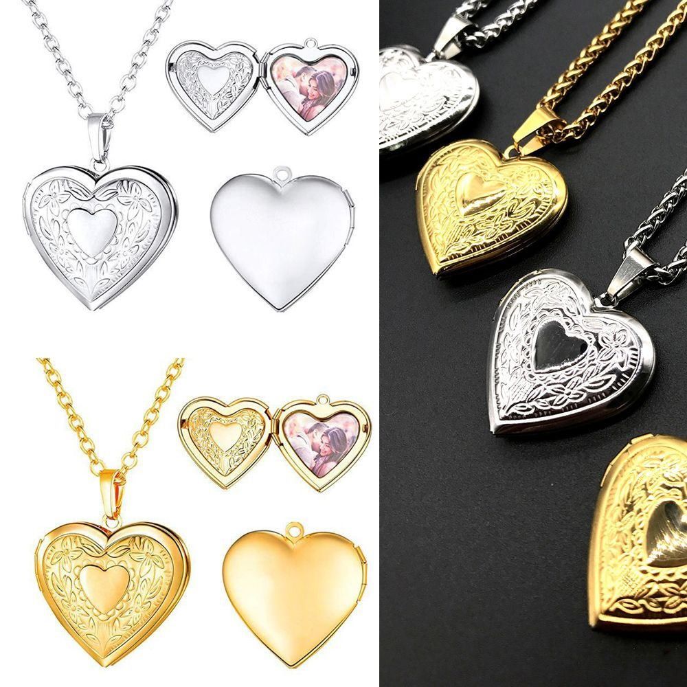 Heart Locket Necklace Photo - จี้รูปหัวใจใส่รูปภาพสำหรับเพื่อน แบบโซ่แฟชั่น