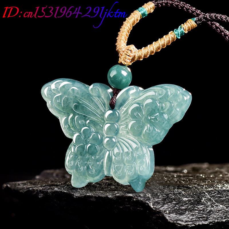 หยกพม่าธรรมชาติจี้ผีเสื้อสร้อย - Necklaces บทวิจารณ์และราคา
