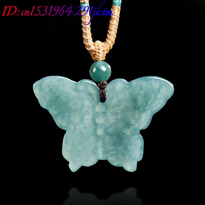 หยกพม่าธรรมชาติจี้ผีเสื้อสร้อย - Necklaces บทวิจารณ์และราคา