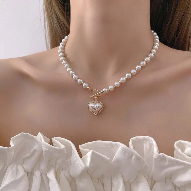 สร้อยคอไข่มุกเทียมวินเทจแบบใหม - Pearl Choker Necklace Vintage บทวิจารณ์และราคา