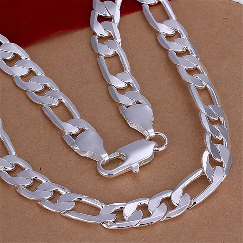 สร้อยคอเงินแท้ 925 สำหรับผู้ชา - Cuban Link Chain 12Mm บทวิจารณ์และราคา