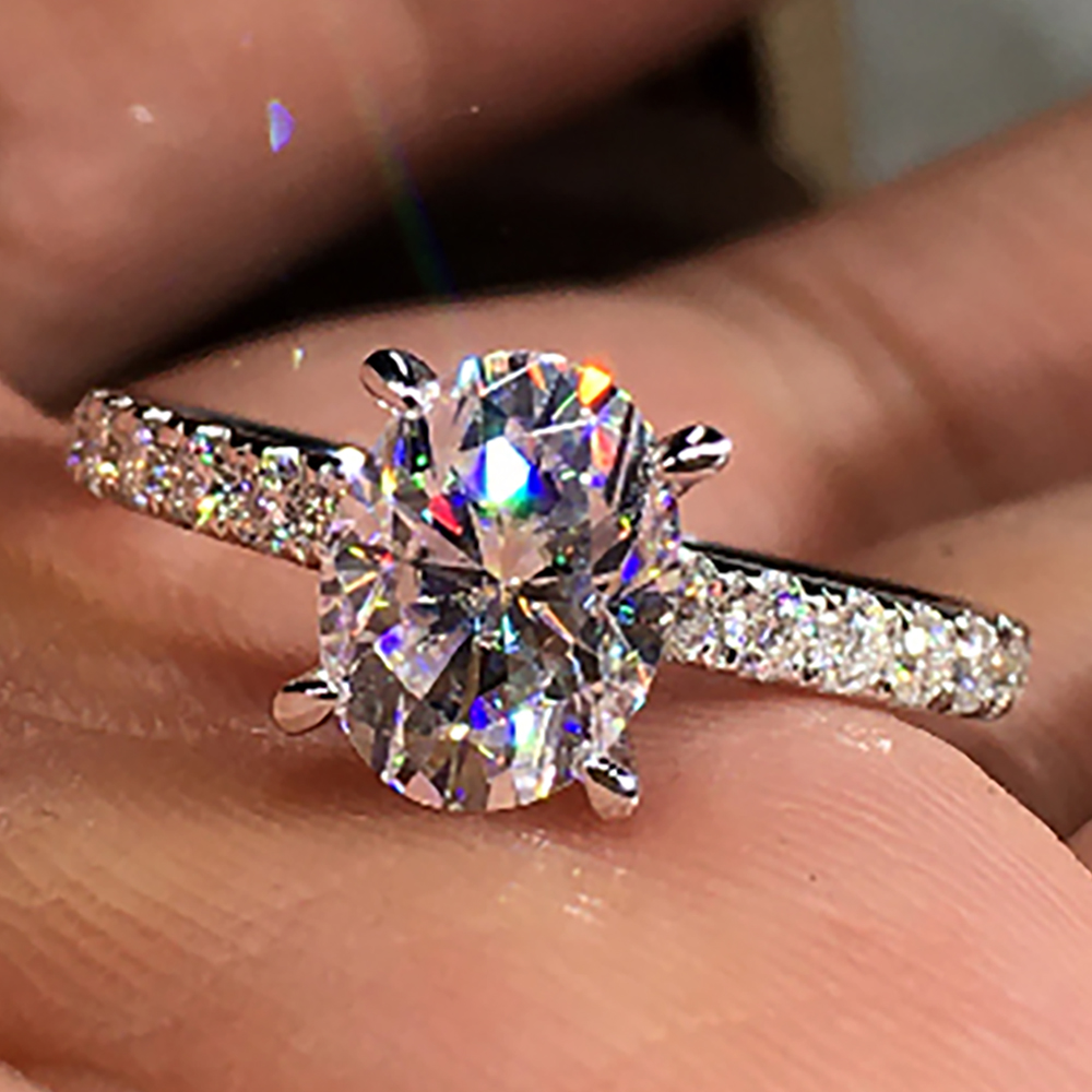 แหวนทองคำขาว 10K แบบกำหนดเองสำ - Moissanite Engagement Ring 1 Carat บทวิจารณ์และราคา