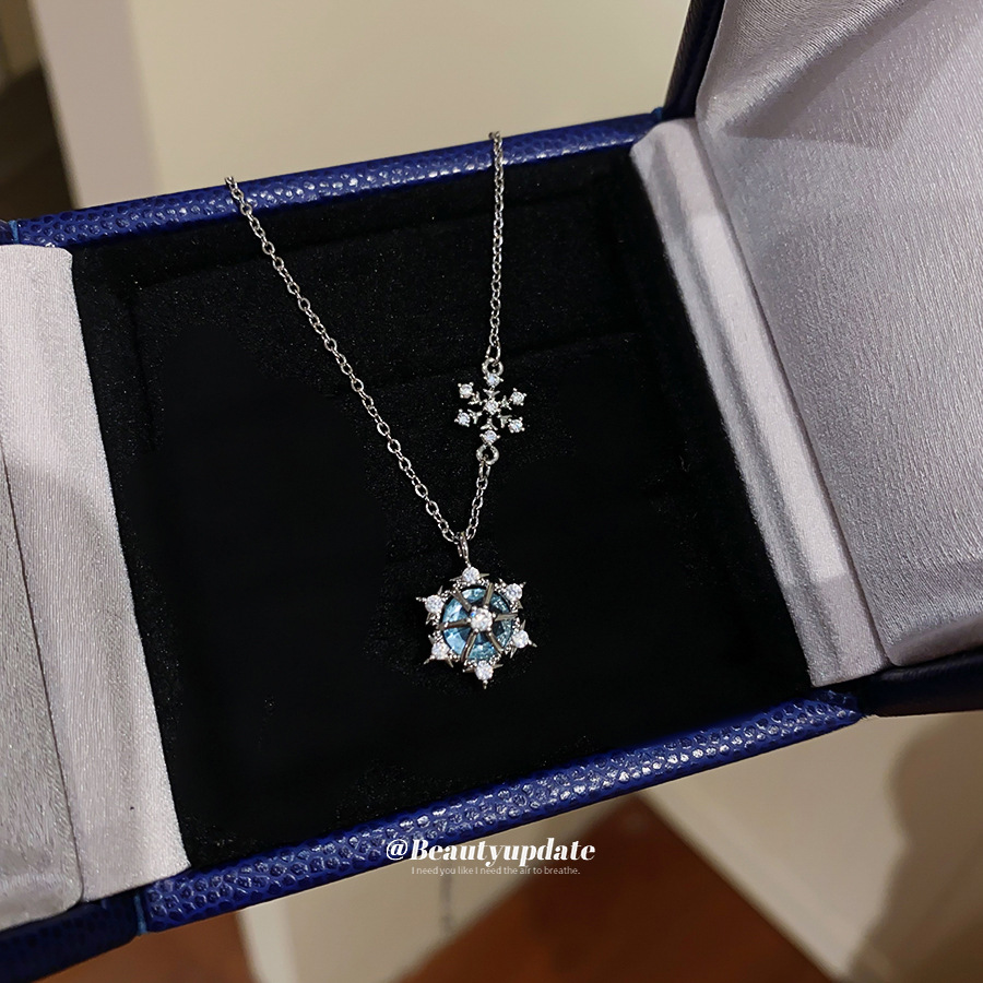 สร้อยคอจี้เกล็ดหิมะคริสตัลน้ำแ - Layered Pendant Necklace Aesthetic บทวิจารณ์และราคา
