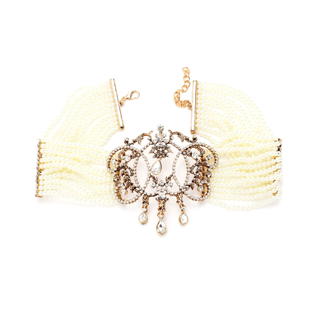 สร้อยคอไข่มุกหลายเส้นสไตล์วินเ - Pearl Choker Necklace Vintage บทวิจารณ์และราคา