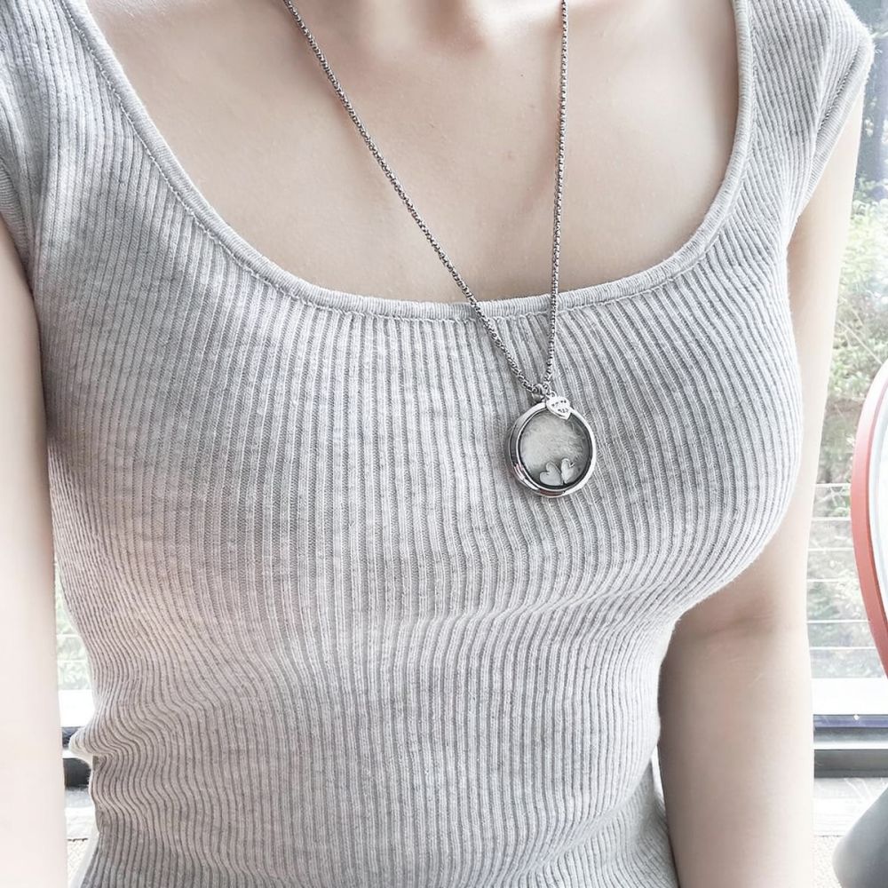 สร้อยคอรูปหัวใจสแตนเลสสตีล สำห - Heart Locket Necklace Photo บทวิจารณ์และราคา