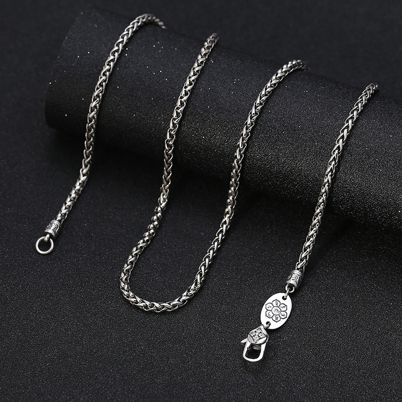 สร้อยคอเงินแท้ S925 ดีไซน์สร้า - 925 Sterling Silver Chain Necklace Men บทวิจารณ์และราคา