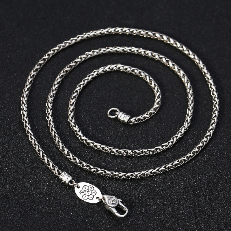 สร้อยคอเงินแท้ S925 ดีไซน์สร้า - 925 Sterling Silver Chain Necklace Men บทวิจารณ์และราคา