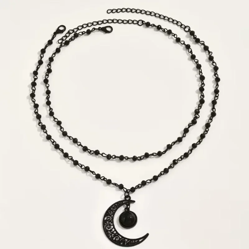 สร้อยคอจี้พระจันทร์เสี้ยวแบบเล - Layered Pendant Necklace Aesthetic บทวิจารณ์และราคา