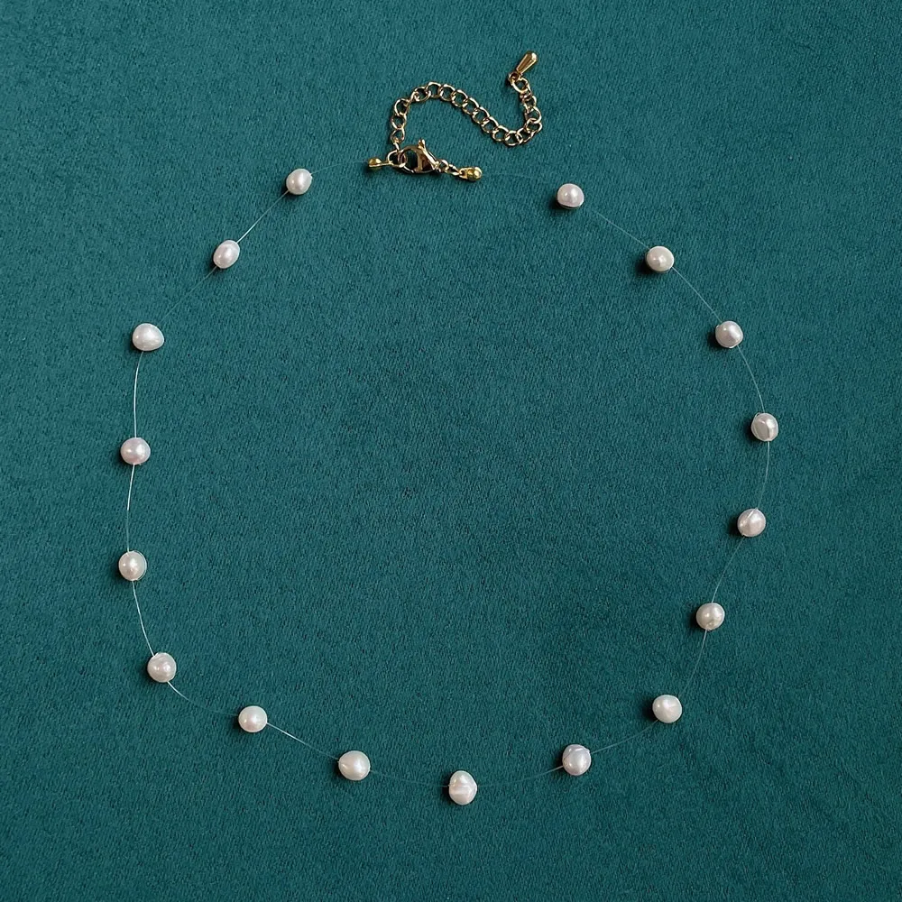 สร้อยคอไข่มุกน้ำจืดธรรมชาติสำห - Pearl Choker Necklace Vintage บทวิจารณ์และราคา