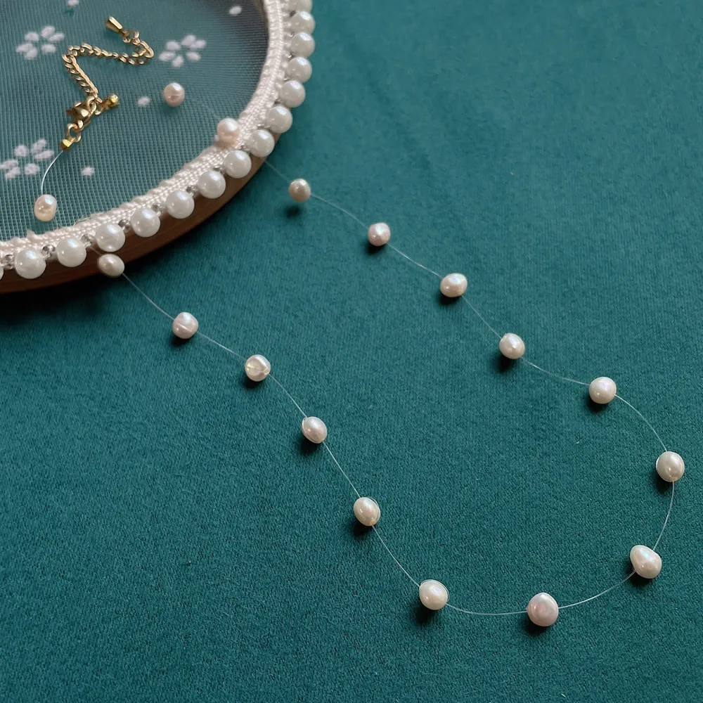 สร้อยคอไข่มุกน้ำจืดธรรมชาติสำห - Pearl Choker Necklace Vintage บทวิจารณ์และราคา
