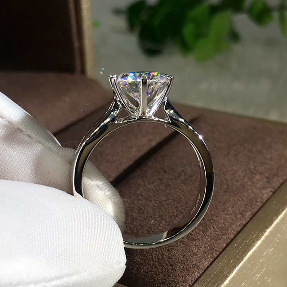 แหวนแต่งงาน/หมั้นผู้หญิง ทองคำ - Moissanite Engagement Ring 1 Carat บทวิจารณ์และราคา
