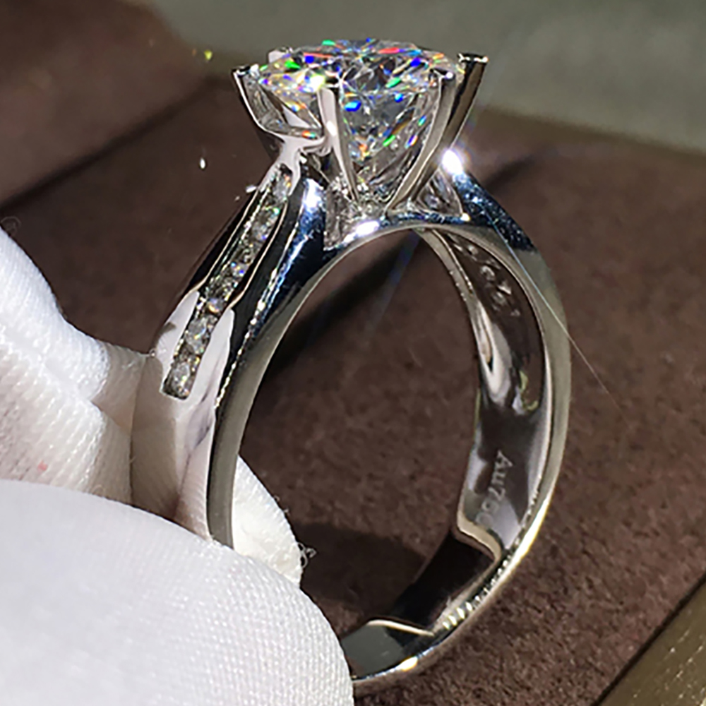 แหวนแต่งงาน/หมั้นผู้หญิง ทองคำ - Moissanite Engagement Ring 1 Carat บทวิจารณ์และราคา