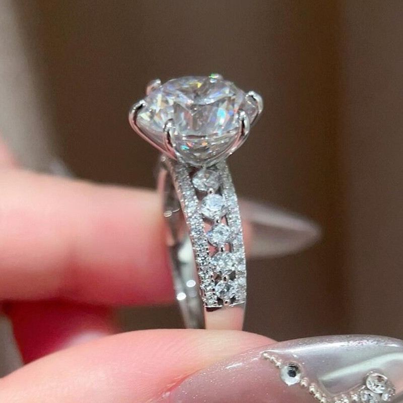 แหวนผู้หญิง 4 กะรัต ประดับมอยส - Moissanite Engagement Ring 1 Carat บทวิจารณ์และราคา