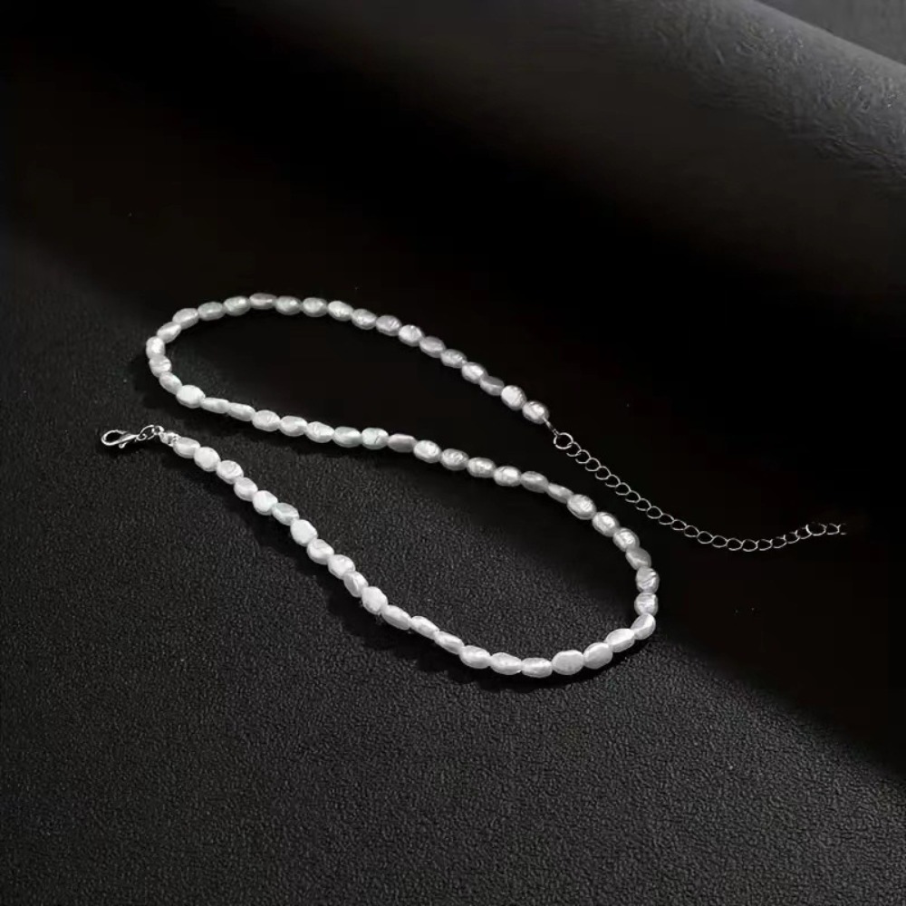 สร้อยคอโชคเกอร์มุกเทียมเรียบง่ - Pearl Choker Necklace Vintage บทวิจารณ์และราคา