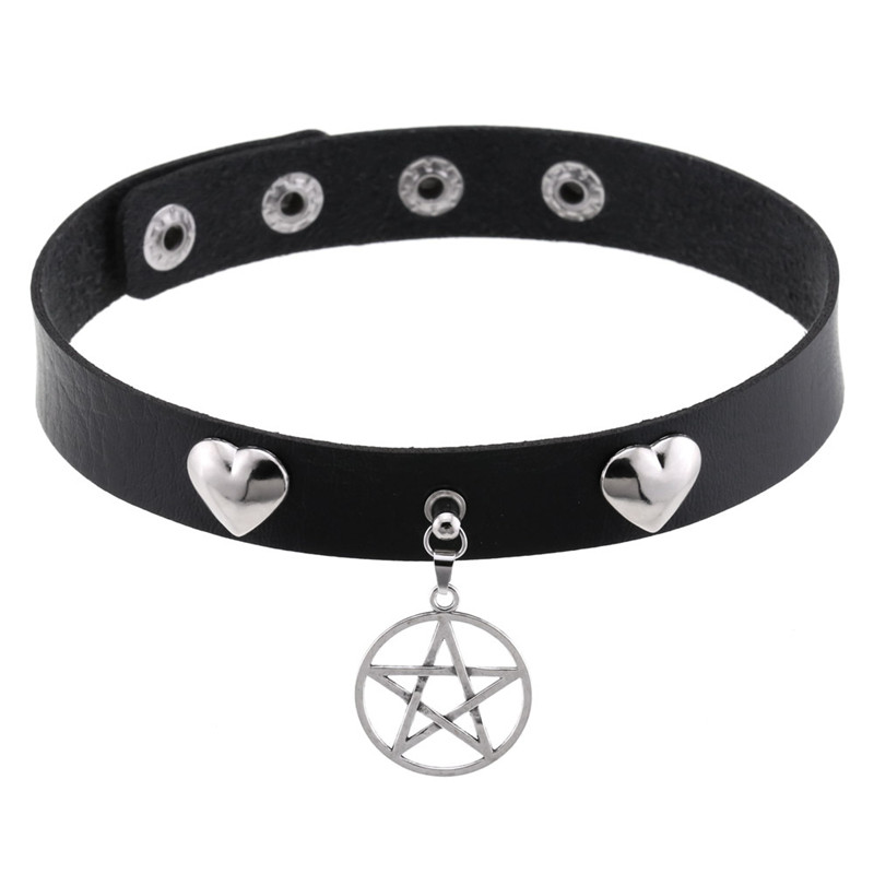 PUNK ฮาโลวีน Emo คอสเพลย์สีดํา - Goth Punk Spike Choker บทวิจารณ์และราคา