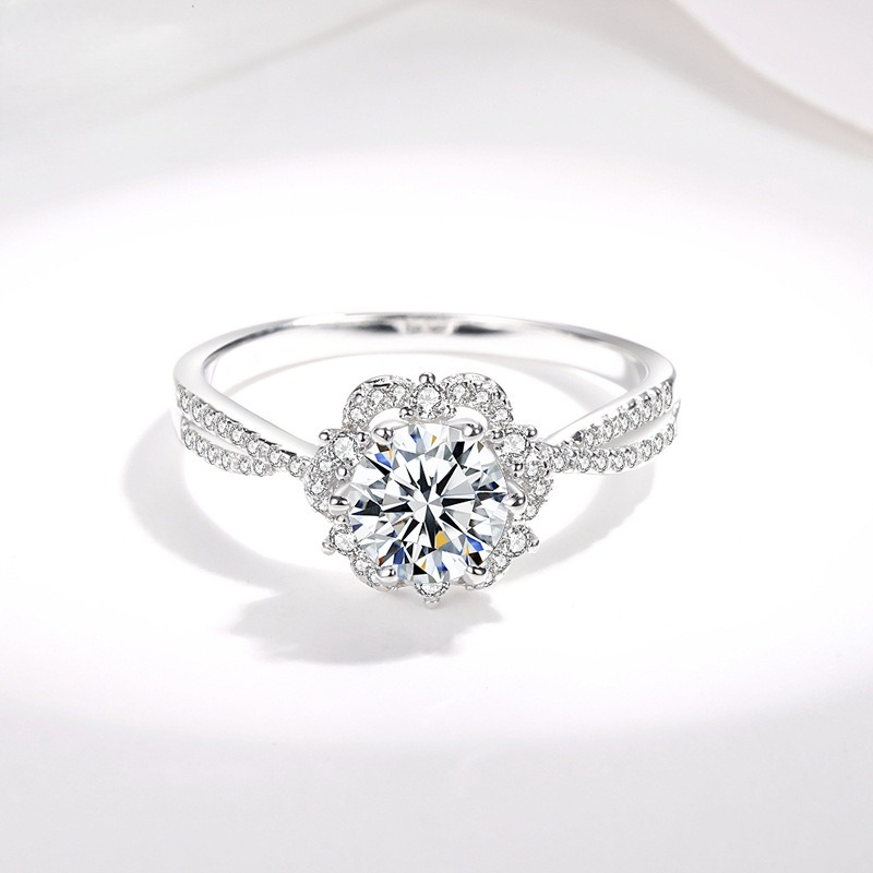 AETEEY S925 แหวนเงินประดับมอยซ - Moissanite Engagement Ring 1 Carat บทวิจารณ์และราคา