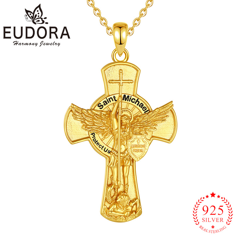Eudora St.Michael Archangel สร - 925 Sterling Silver Chain Necklace Men บทวิจารณ์และราคา