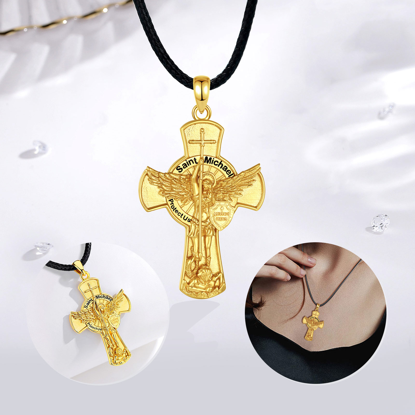 Eudora St.Michael Archangel สร - 925 Sterling Silver Chain Necklace Men บทวิจารณ์และราคา
