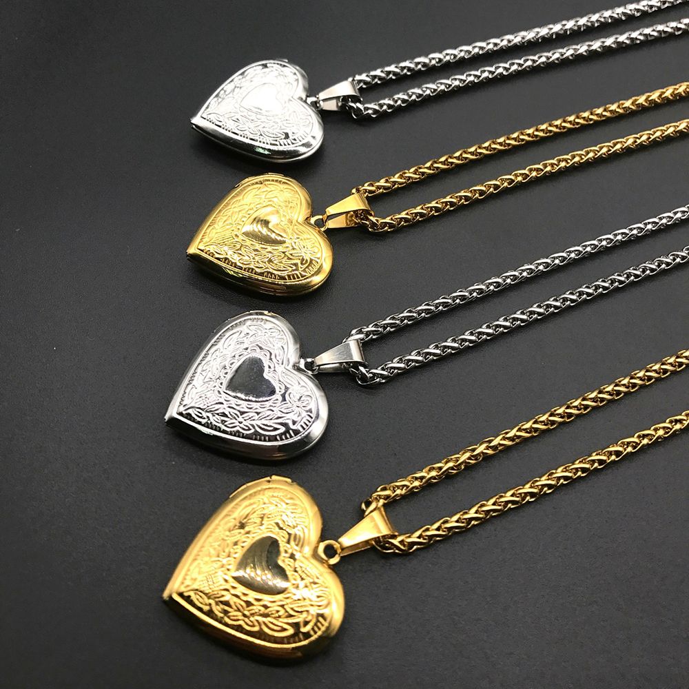 จี้รูปหัวใจใส่รูปภาพสำหรับเพื่ - Heart Locket Necklace Photo บทวิจารณ์และราคา
