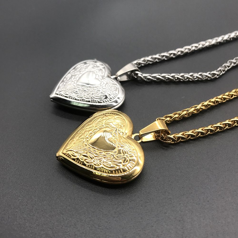 จี้รูปหัวใจใส่รูปภาพสำหรับเพื่ - Heart Locket Necklace Photo บทวิจารณ์และราคา