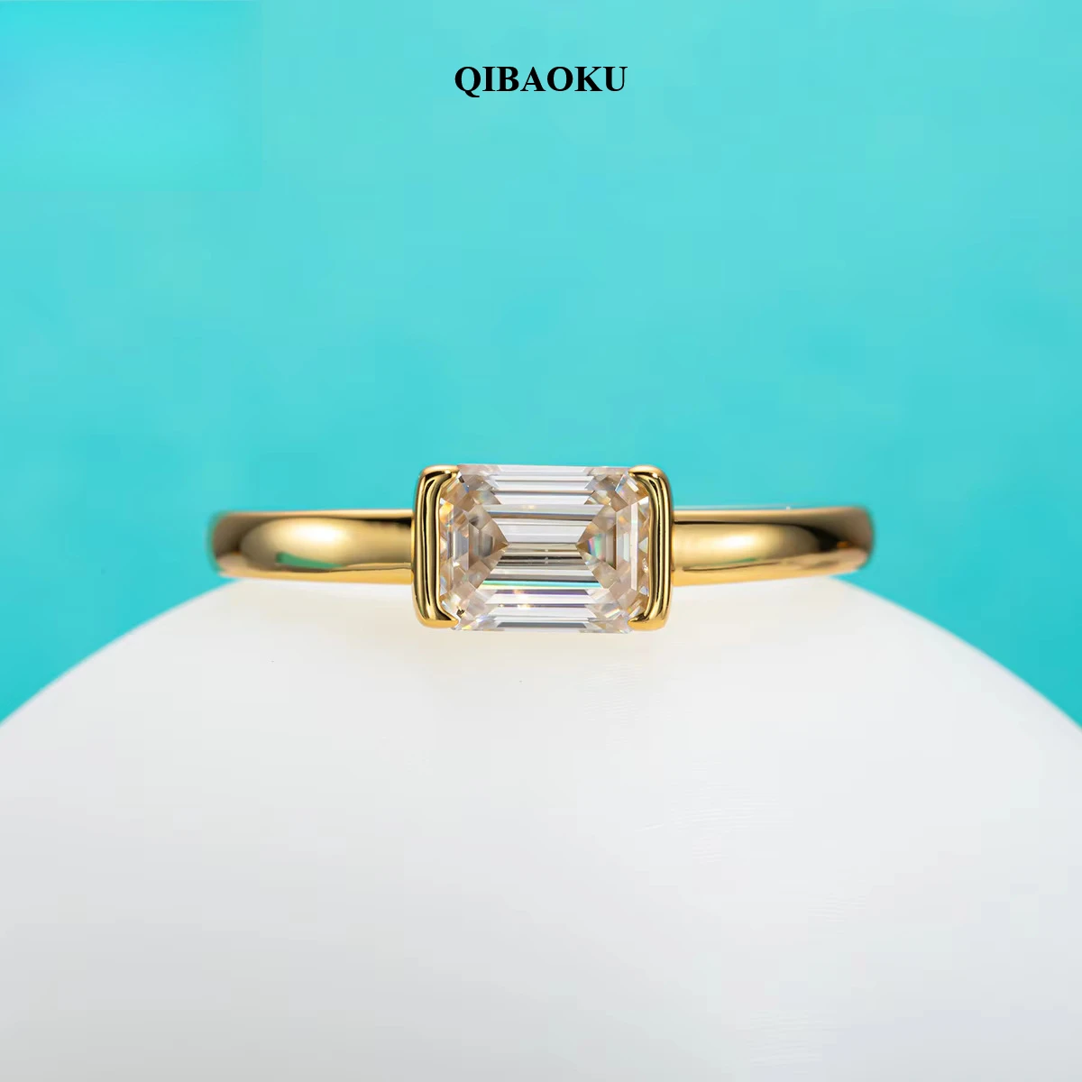 FCGJHW แหวนมอยซาไนต์ทรงมรกต 1  - Moissanite Engagement Ring 1 Carat บทวิจารณ์และราคา